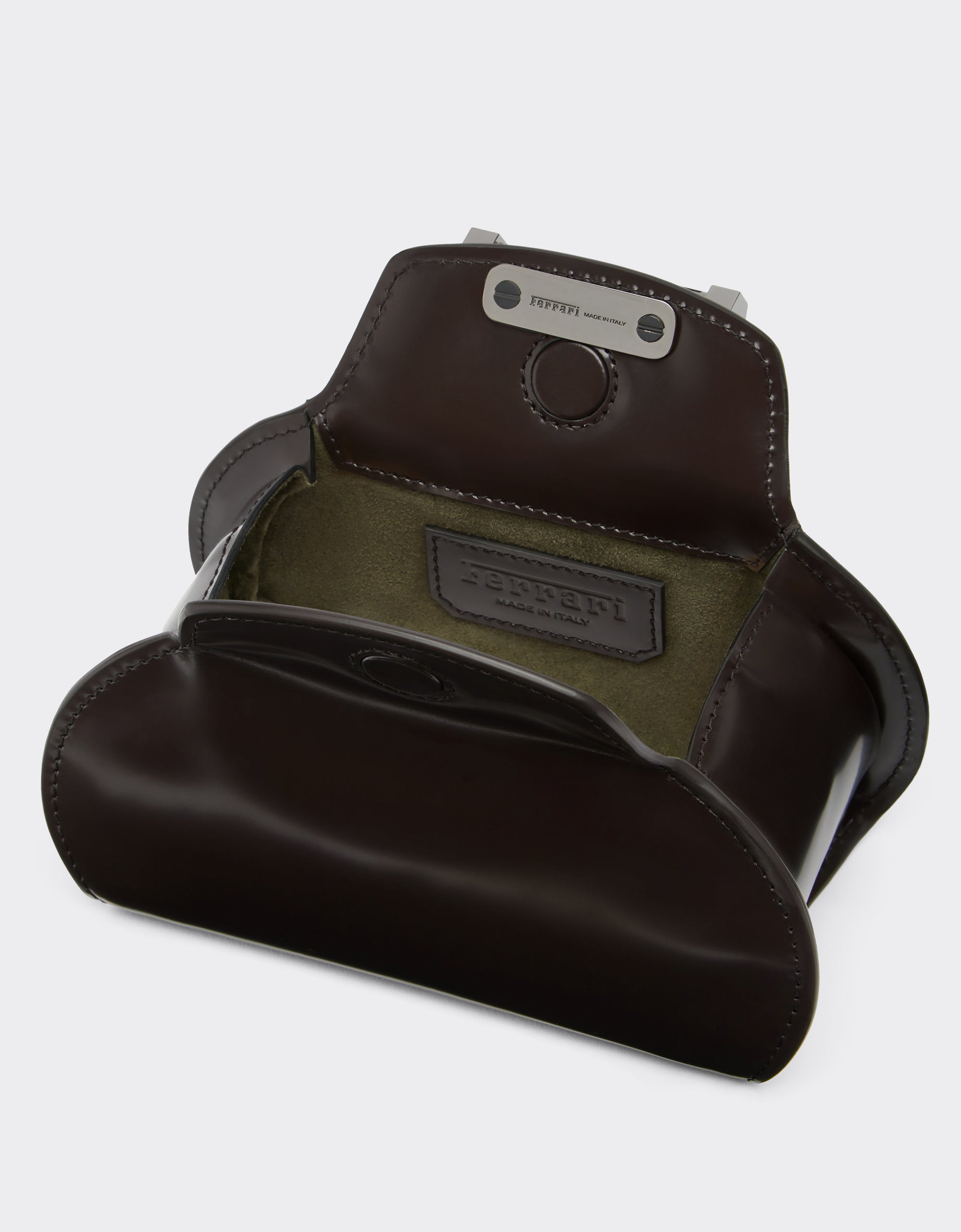 Mini sac Dino Ferrari en cuir - Marrone Scuro