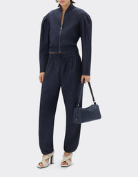 Sac bandoulière Ferrari GT en cuir - Navy Blu