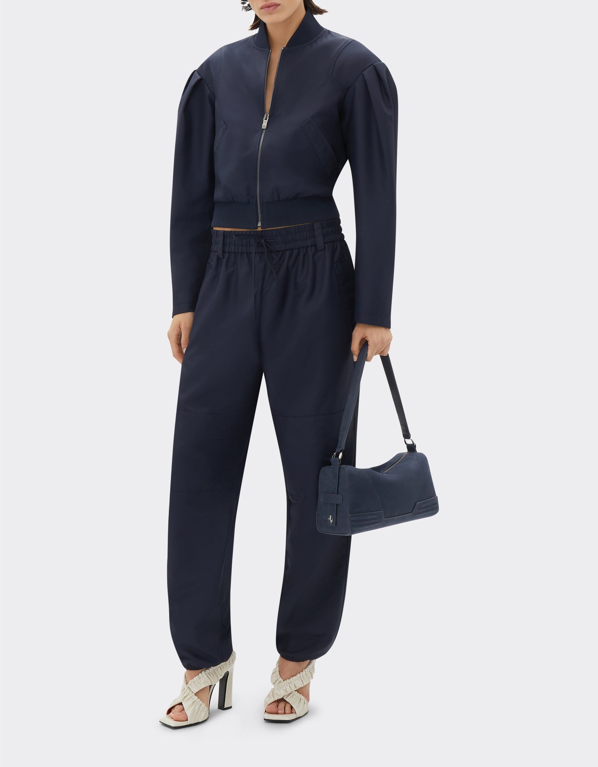Sac bandoulière Ferrari GT en cuir - Navy Blu