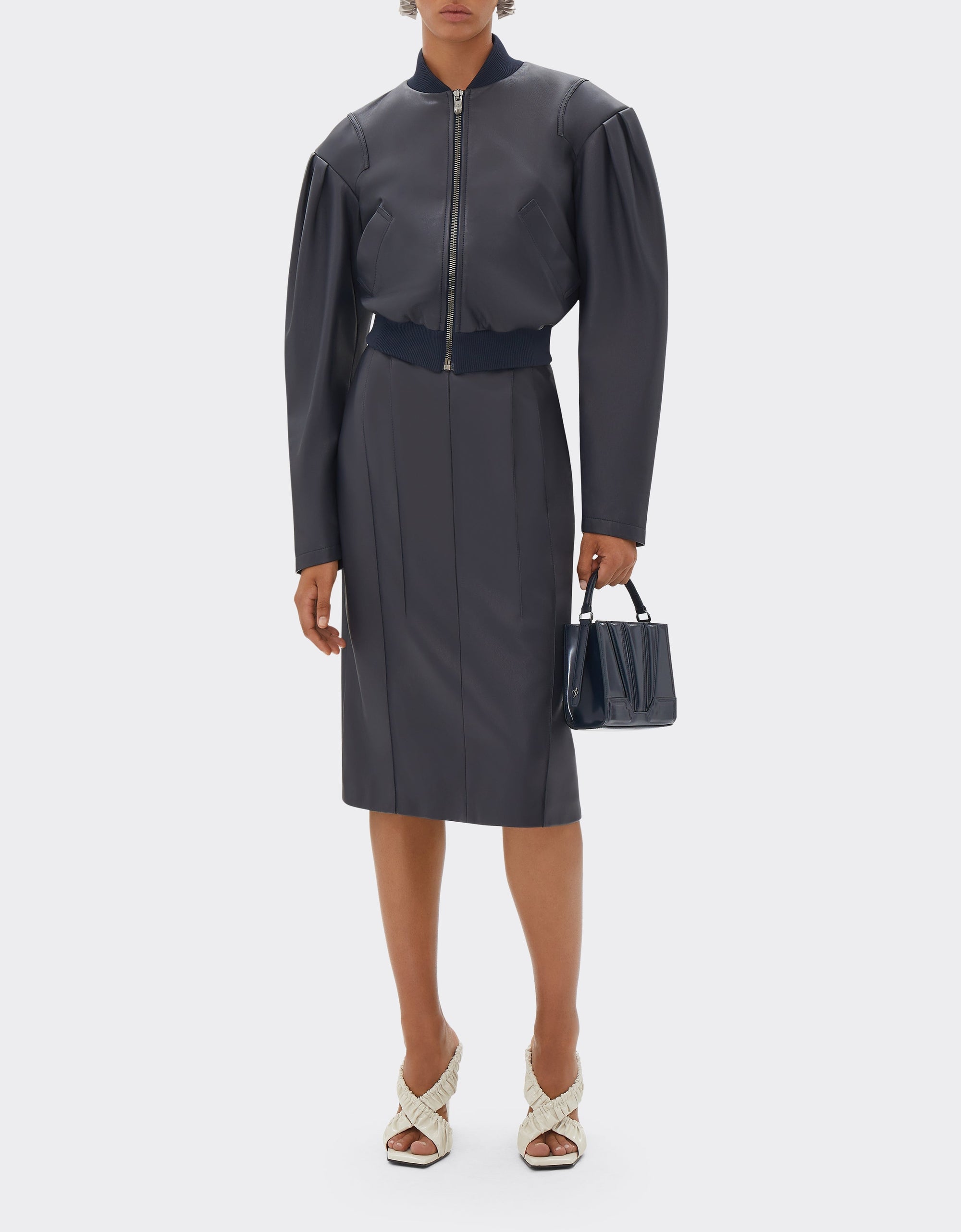 Sac à bandoulière  Ferrari GT en cuir - Navy Blu