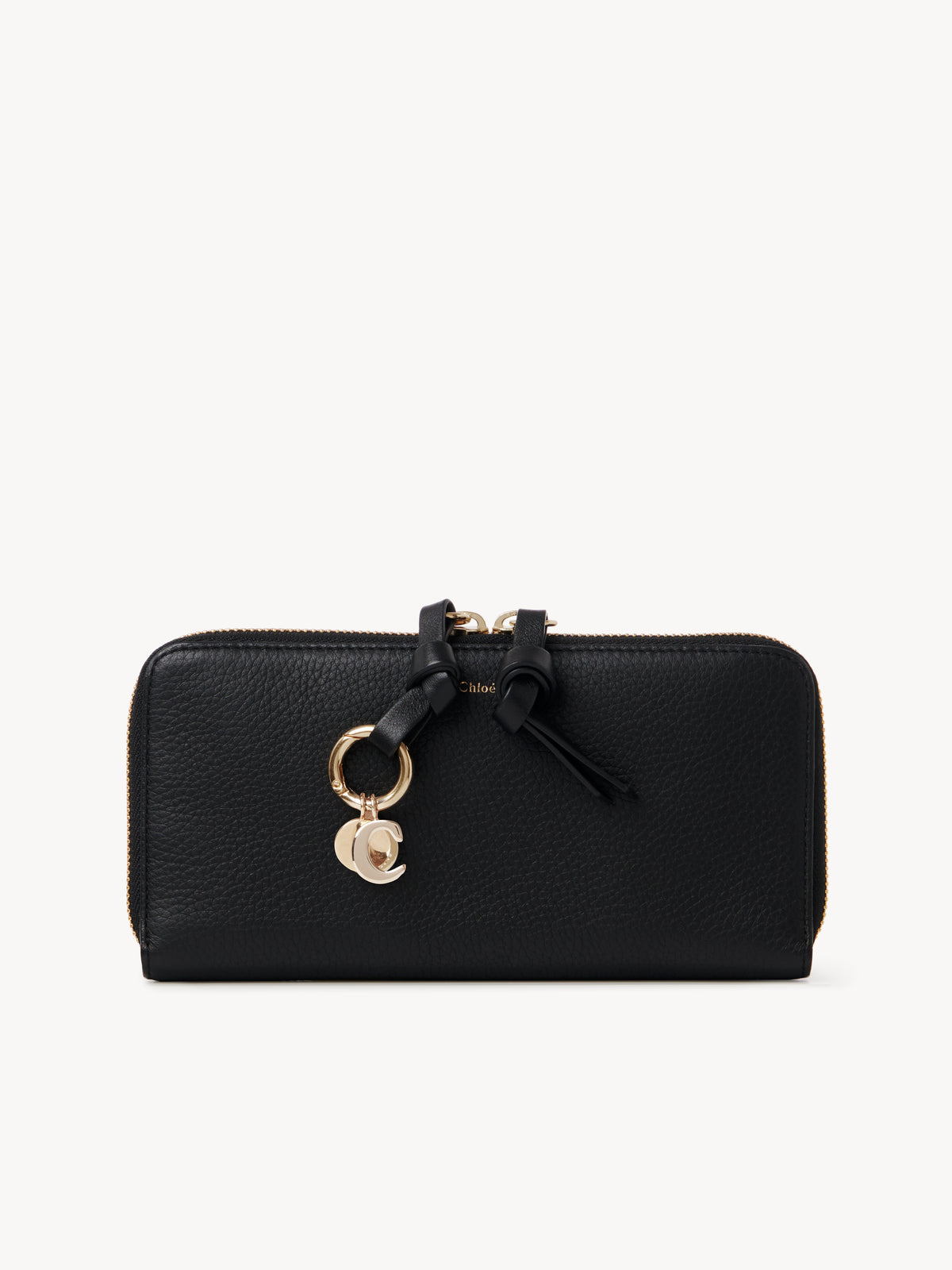 Black LONG ZIPPED WALLET - Black
