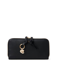 Black LONG ZIPPED WALLET - Black