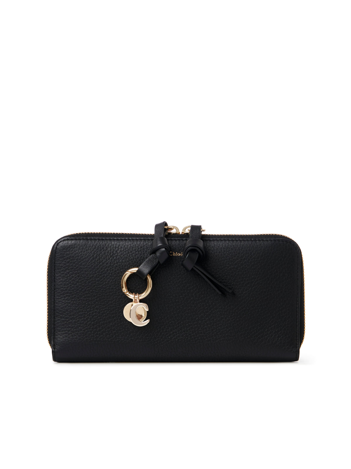Black LONG ZIPPED WALLET - Black
