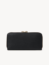 Black LONG ZIPPED WALLET - Black
