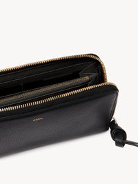 Black LONG ZIPPED WALLET - Black