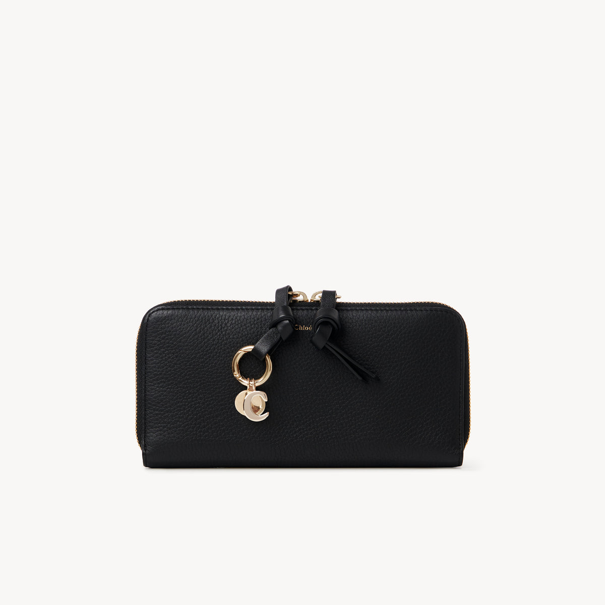 Black LONG ZIPPED WALLET - Black