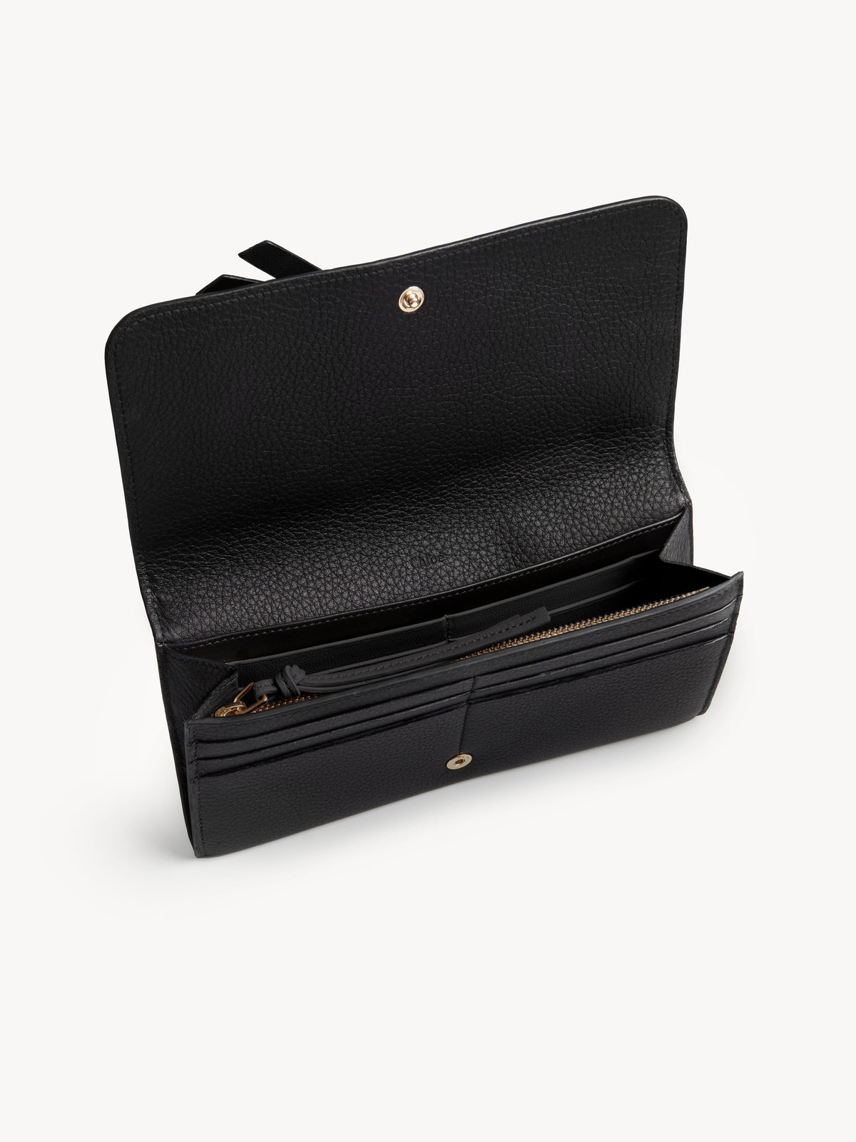 Black WALLET WITH FLAP - Black