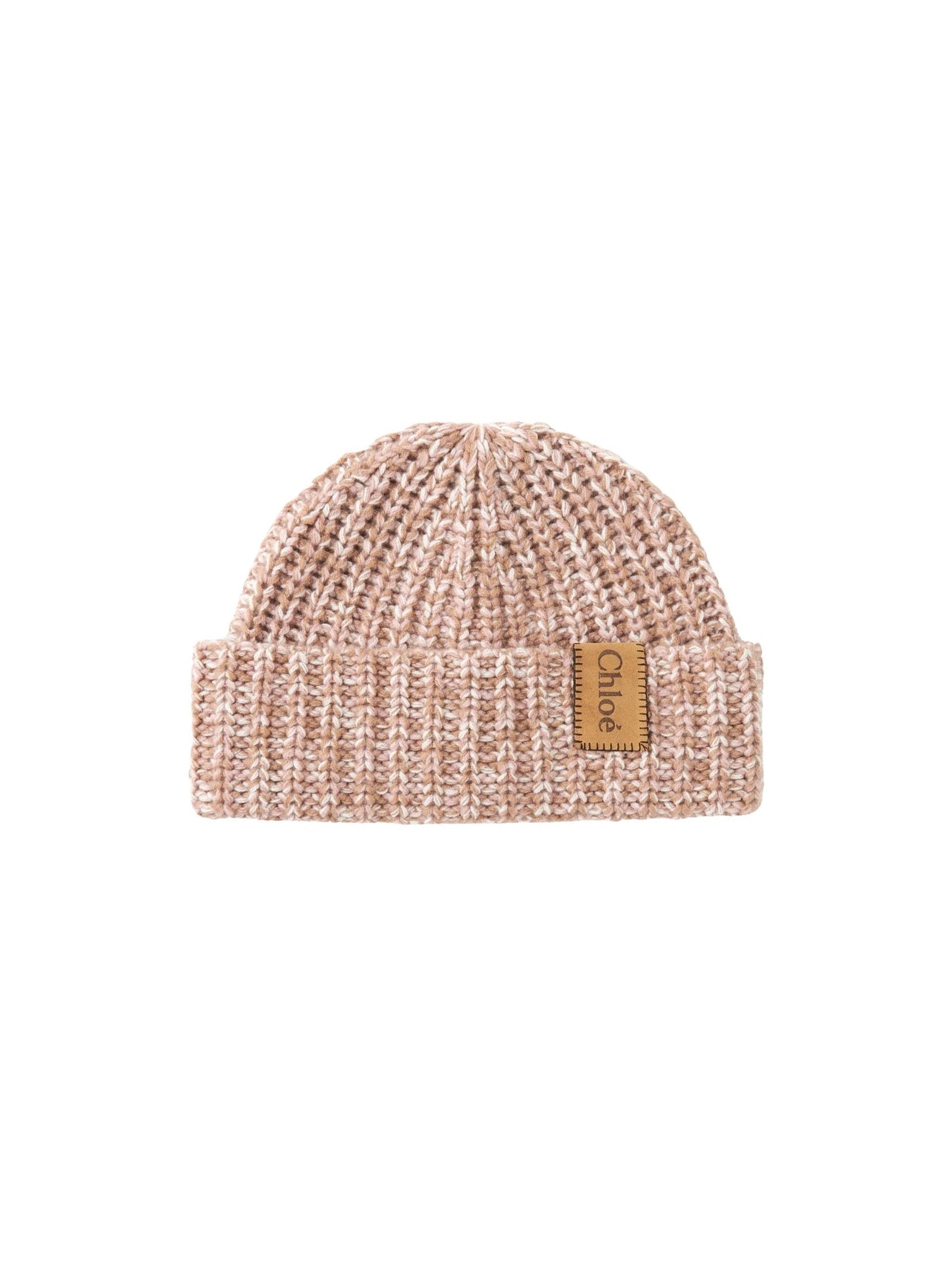 Chapeau Chunky en cachemire - Beige & Pink