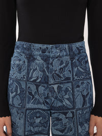 BASEPLUS_Multicolor Blue TROUSERS - Multicolor Blue