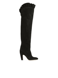 BASEPLUS_Black OVER THE KNEE BOOTS - Black