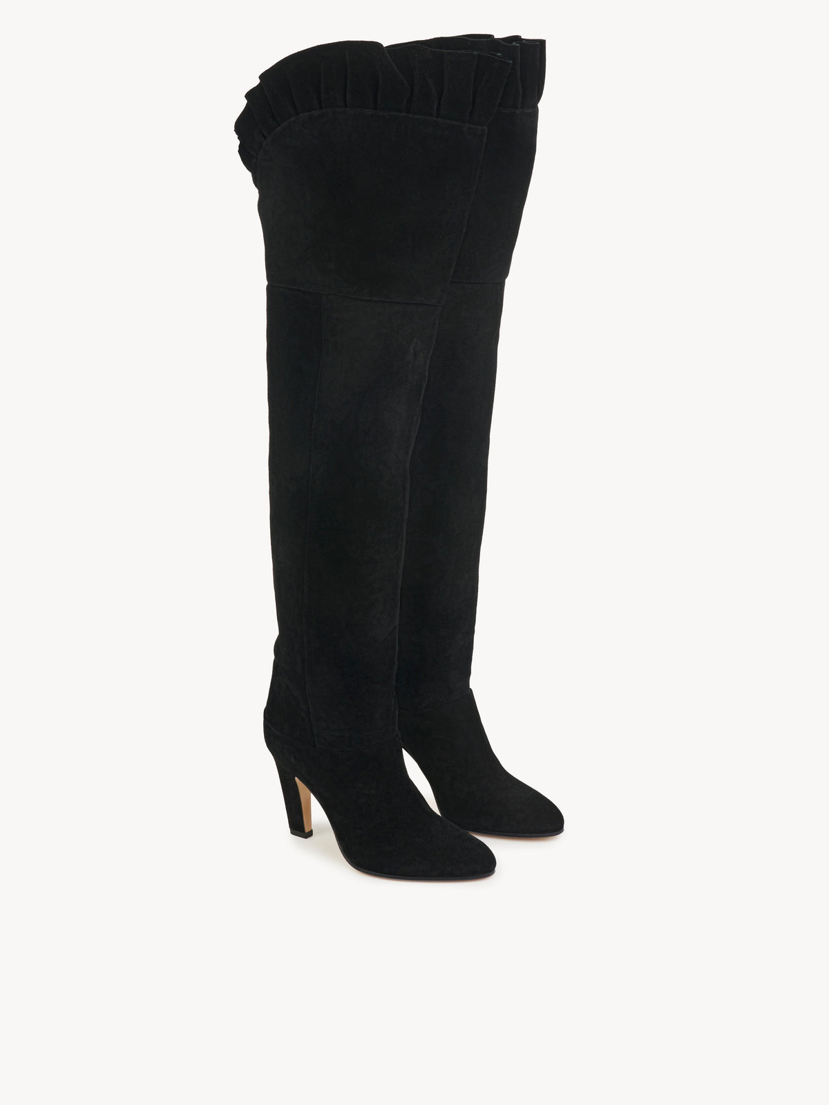 BASEPLUS_Black OVER THE KNEE BOOTS - Black