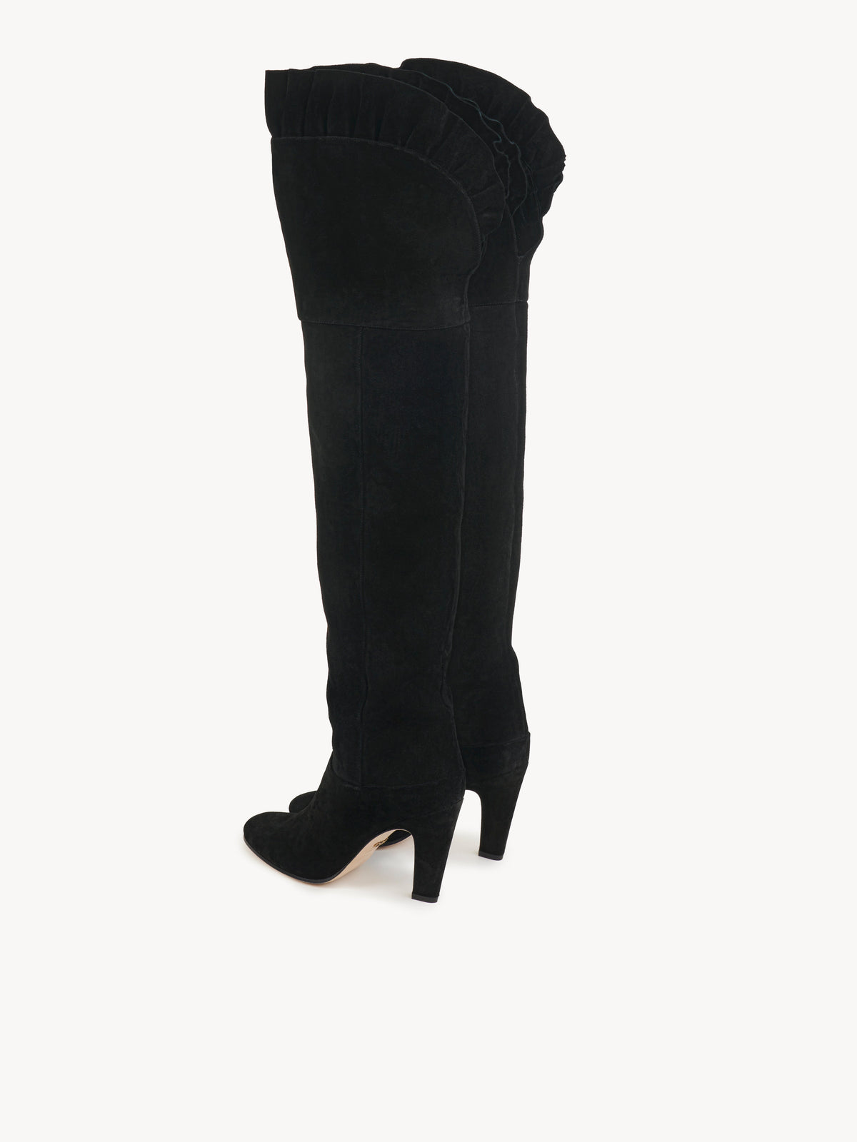BASEPLUS_Black OVER THE KNEE BOOTS - Black