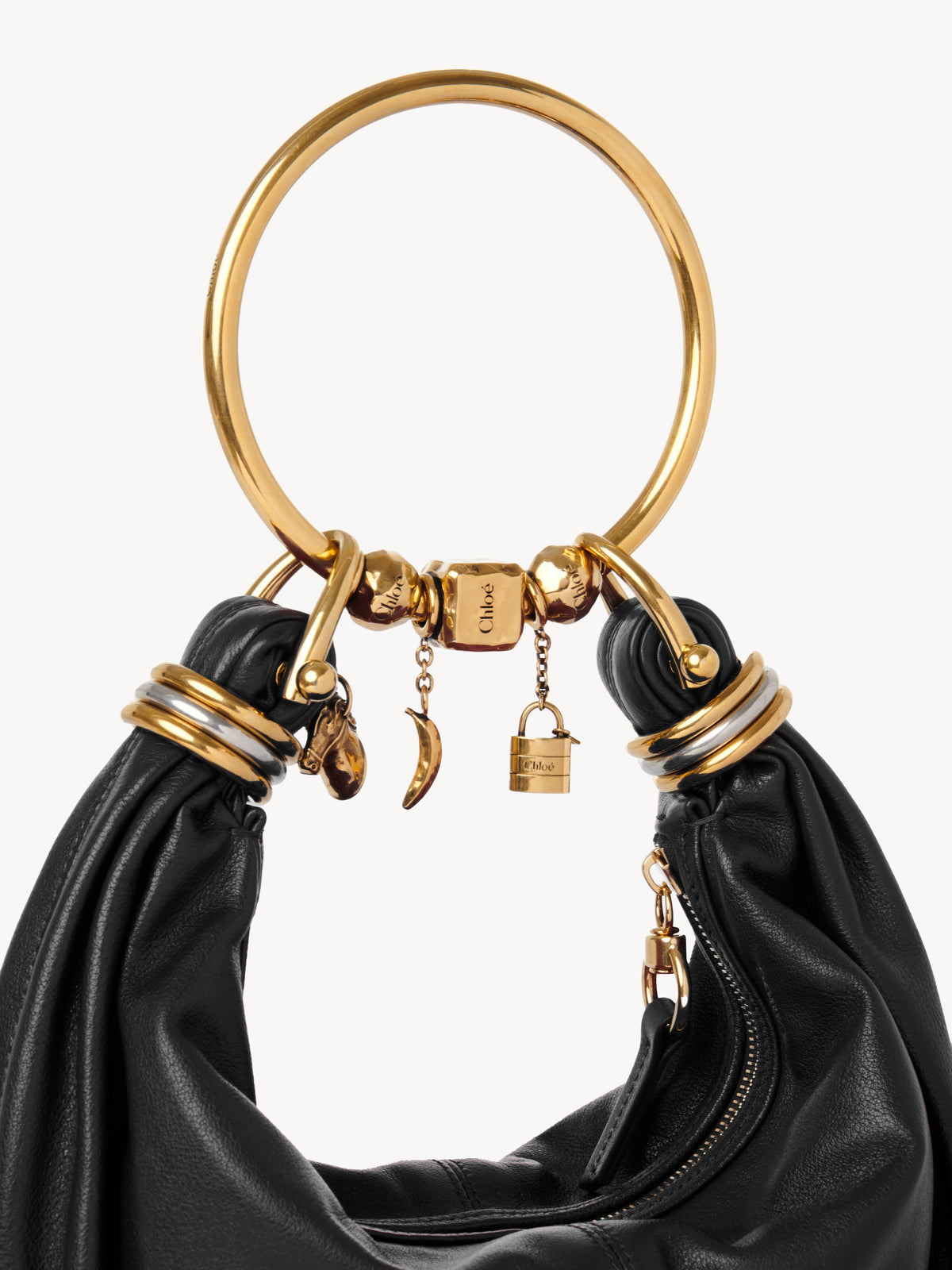 BASEPLUS_Black SMALL HOBO BAG - Black
