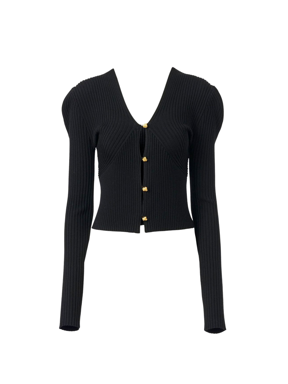 BASEPLUS_Black CARDIGAN - Black
