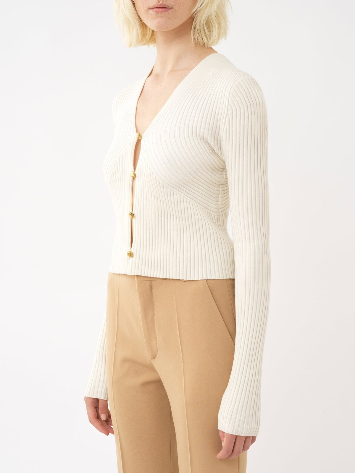 BASEPLUS_Iconic Milk CARDIGAN - Iconic Milk