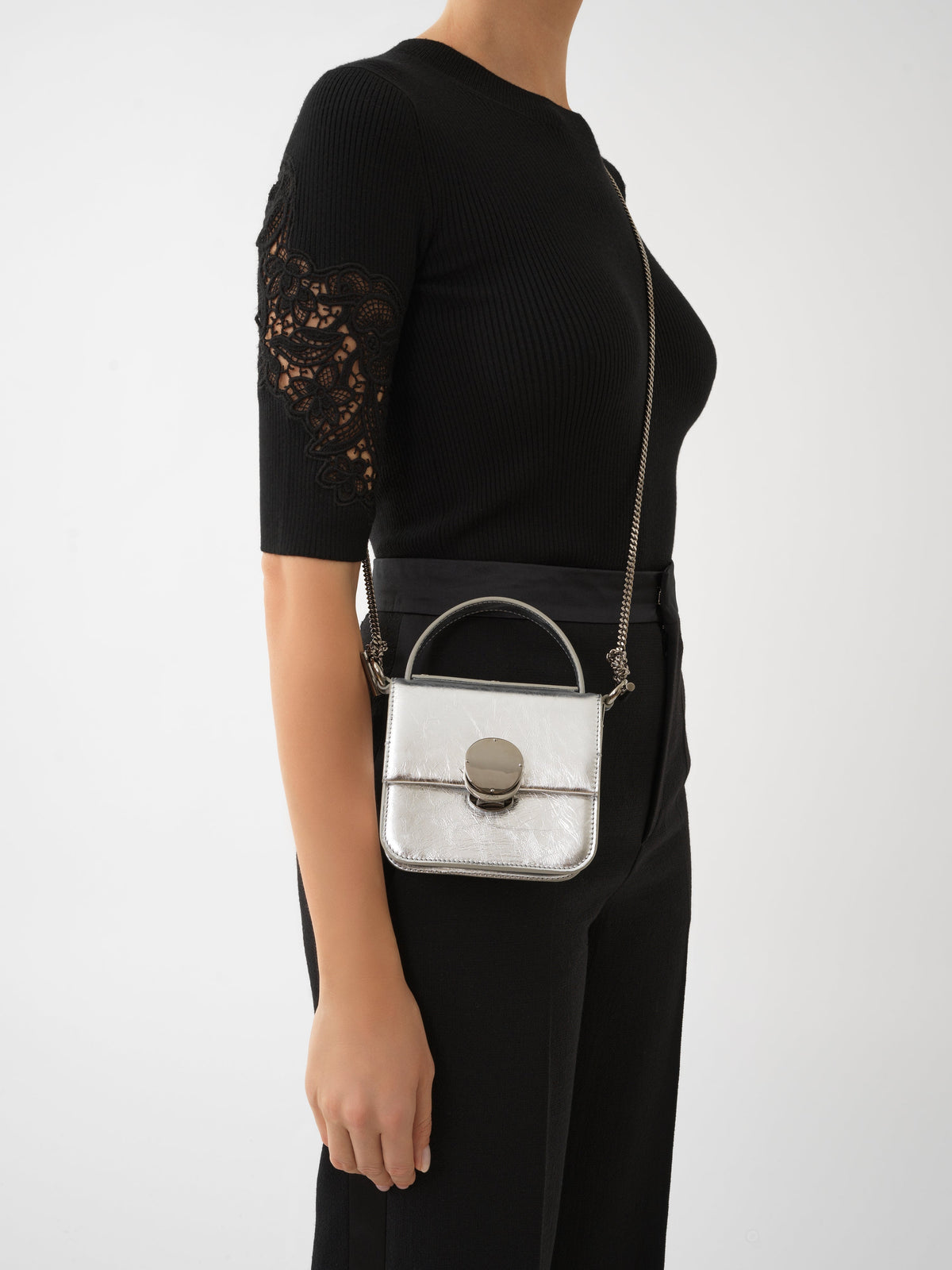 Silver MICRO FLAP BAG FEST - Silver