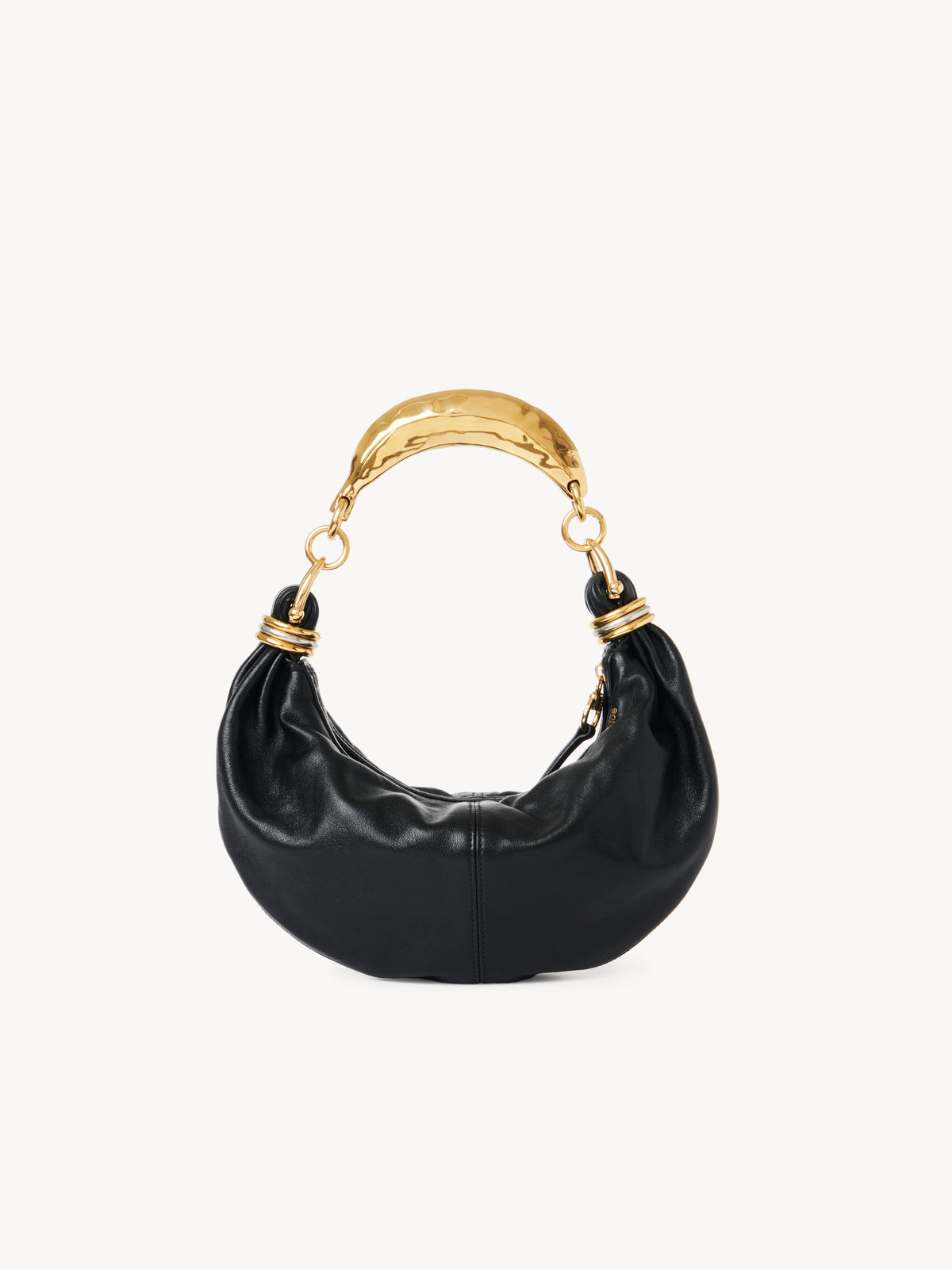 Black SMALL HOBO BAG METAL - Black