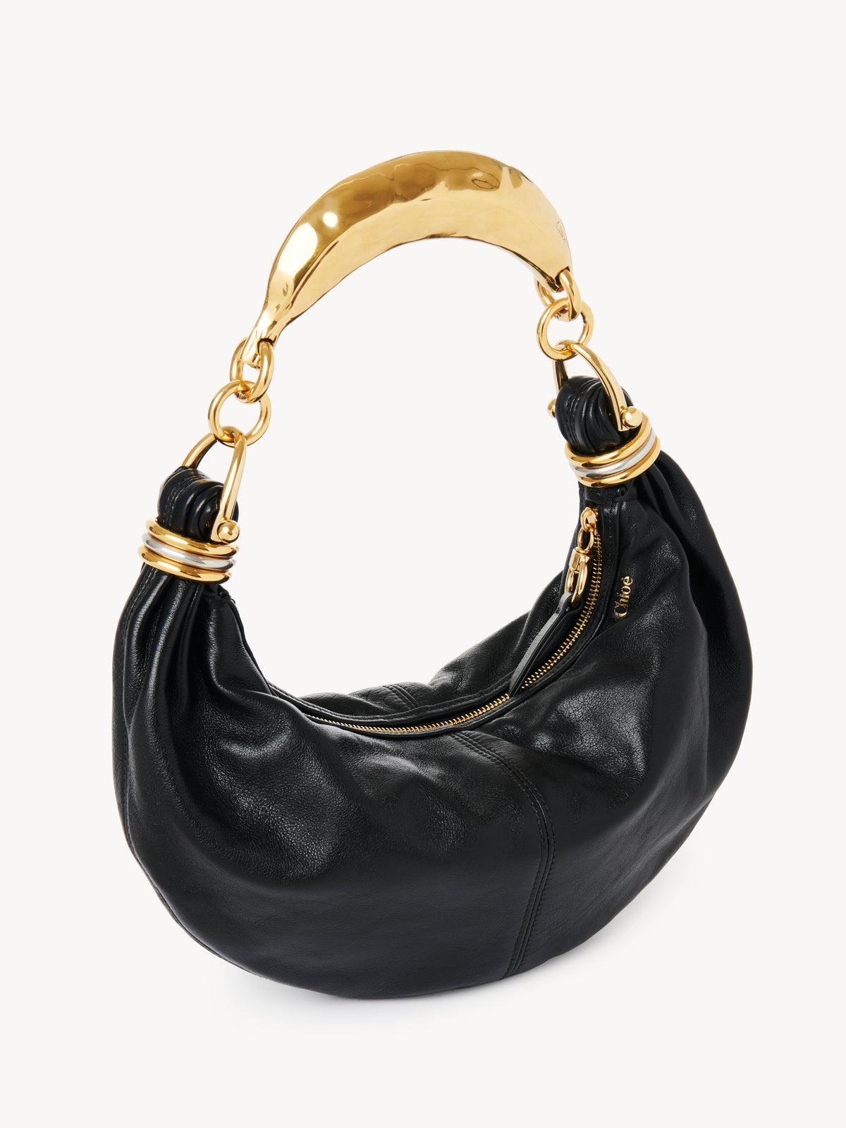 Black SMALL HOBO BAG METAL - Black