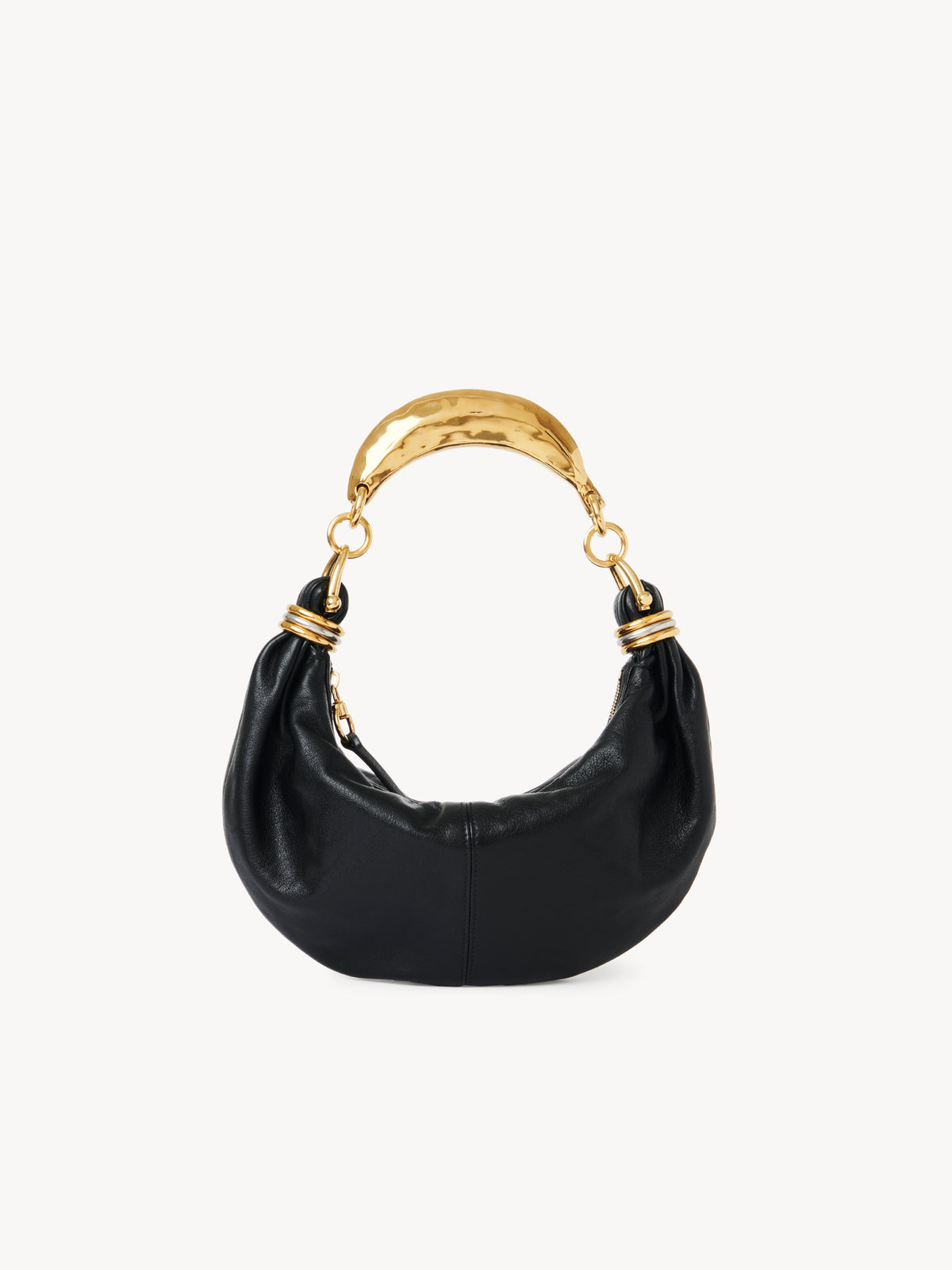 Black SMALL HOBO BAG METAL - Black