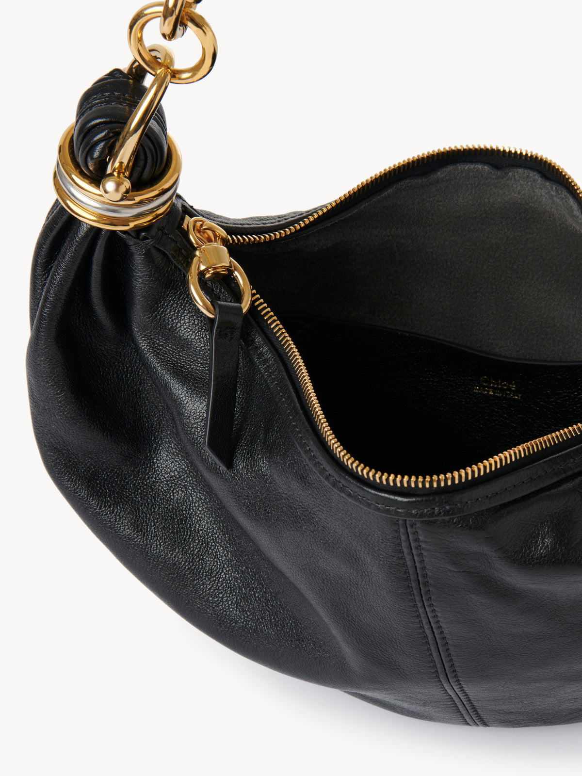 Black SMALL HOBO BAG METAL - Black