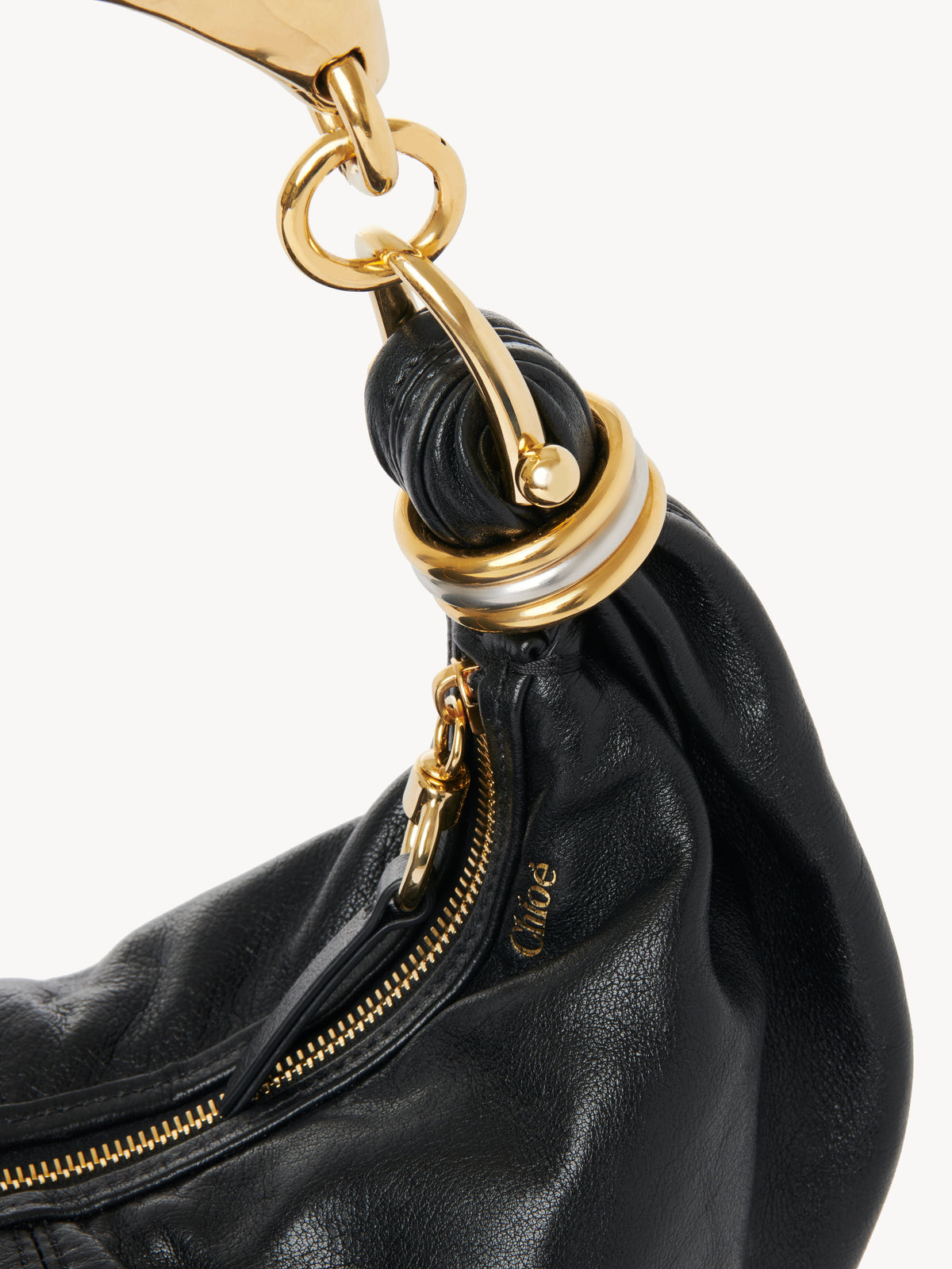 Black SMALL HOBO BAG METAL - Black