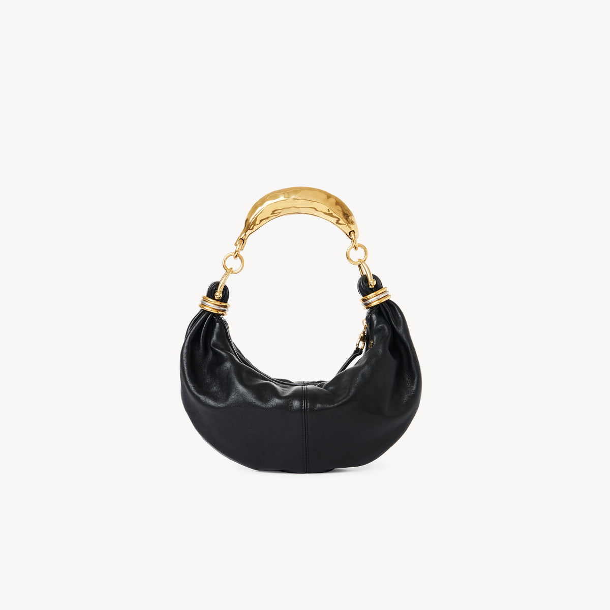 Black SMALL HOBO BAG METAL - Black