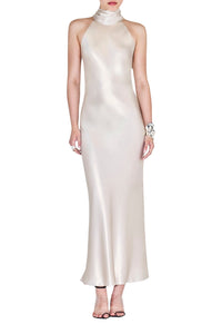 Robe Sienna courte en soie - Champagne