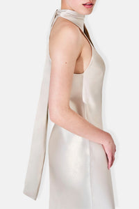 Robe Sienna courte en soie - Champagne