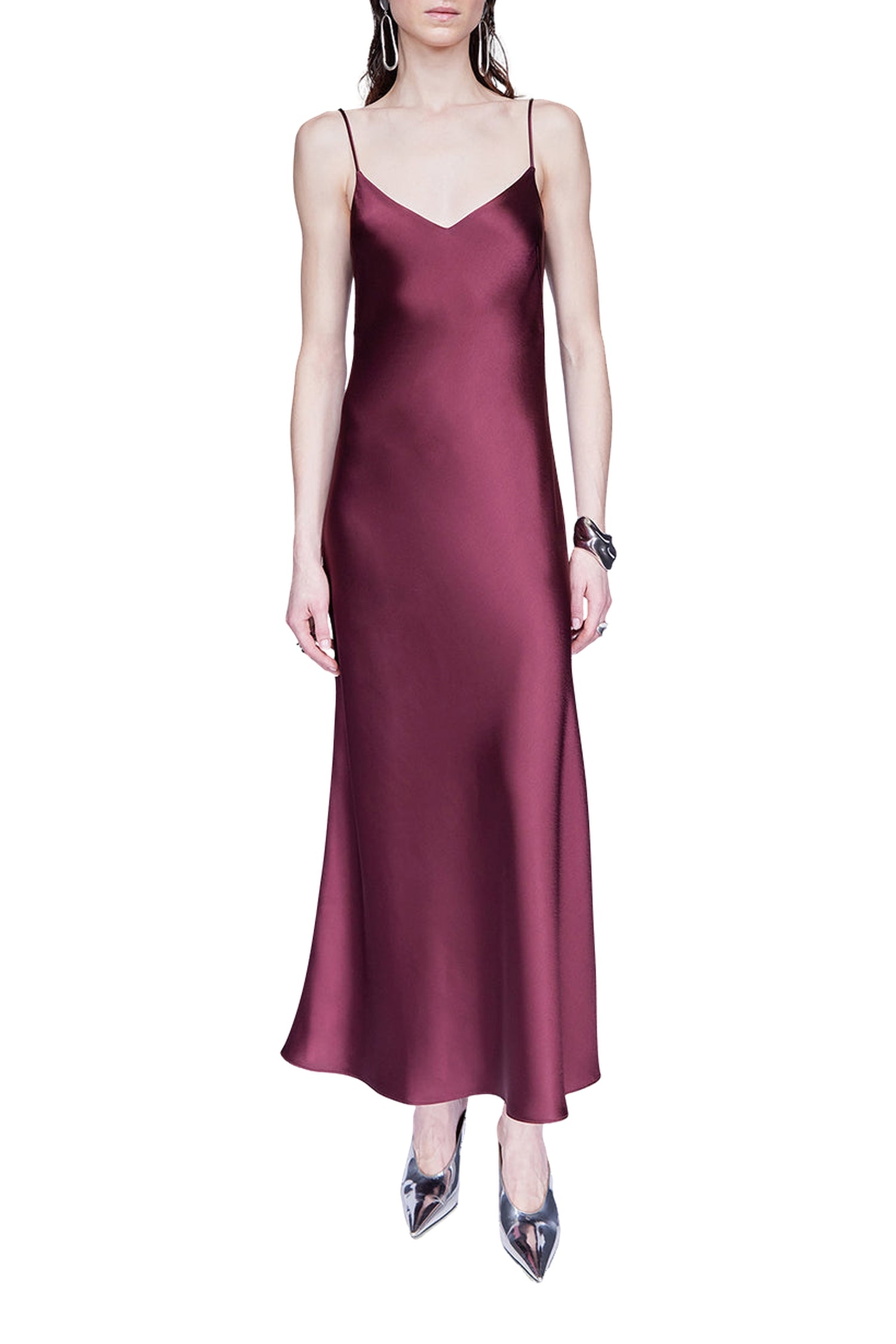Robe nuisette courte col V - Burgundy