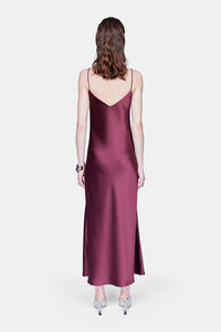 Robe nuisette courte col V - Burgundy