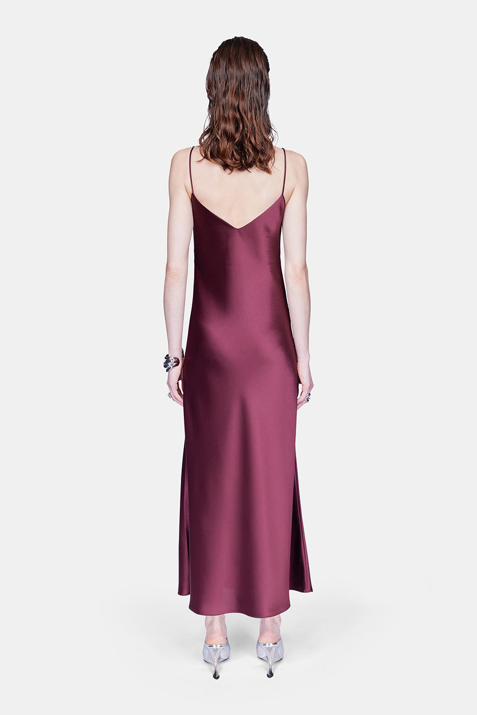 Robe nuisette courte col V - Burgundy