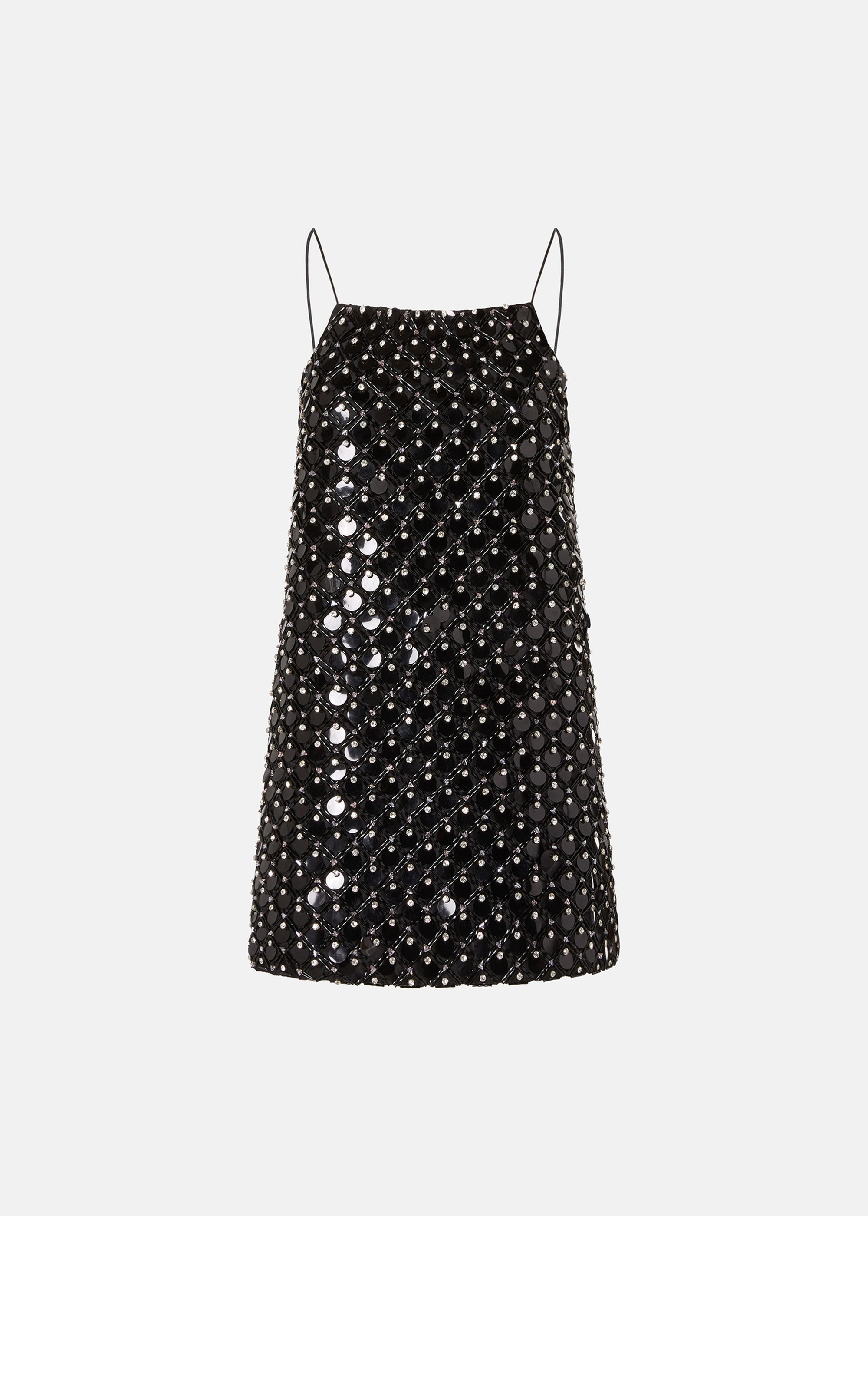 Embroidered short dress - Black