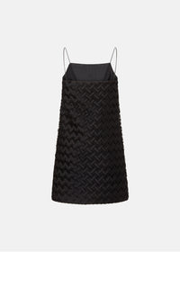 Embroidered short dress - Black