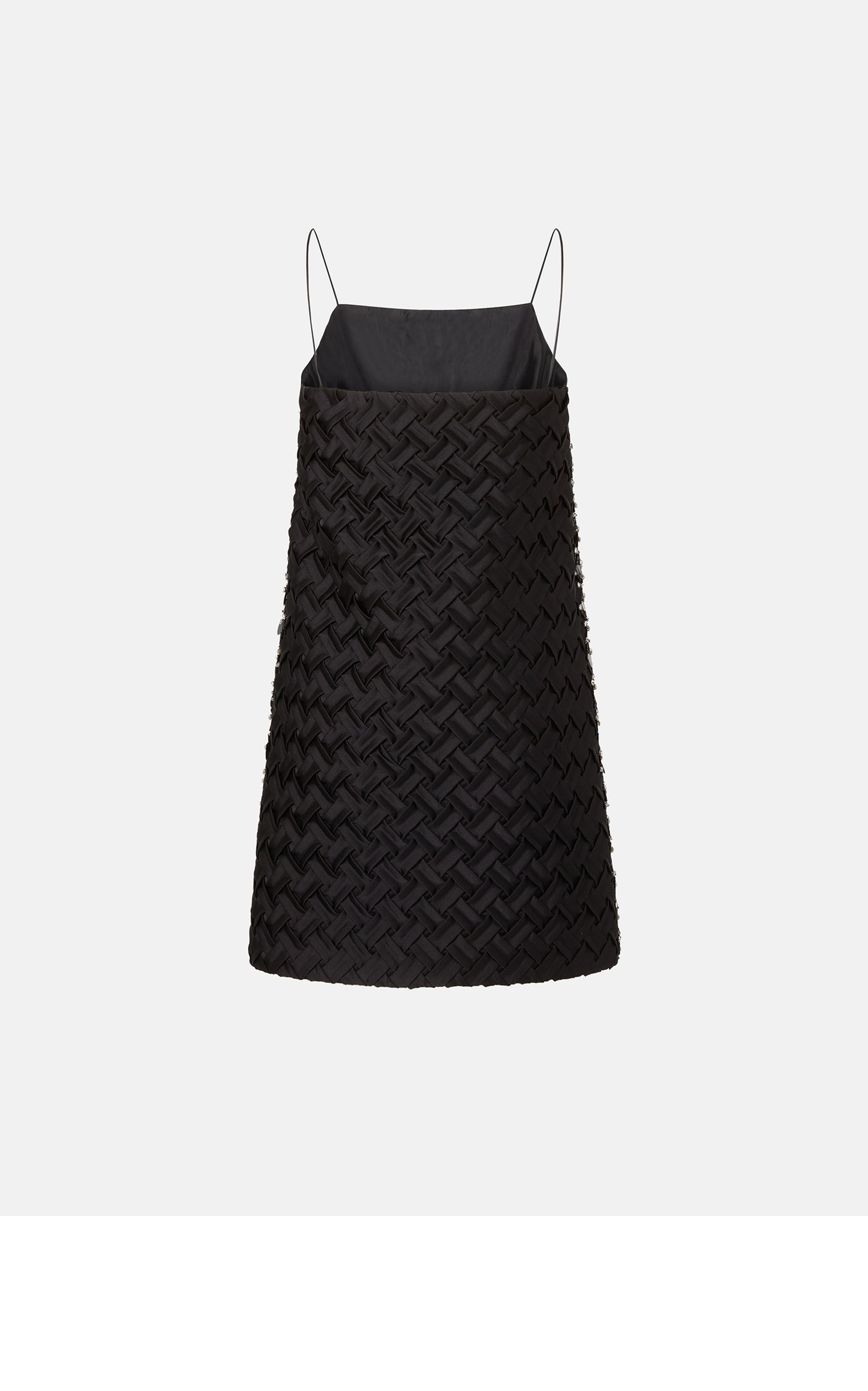 Embroidered short dress - Black