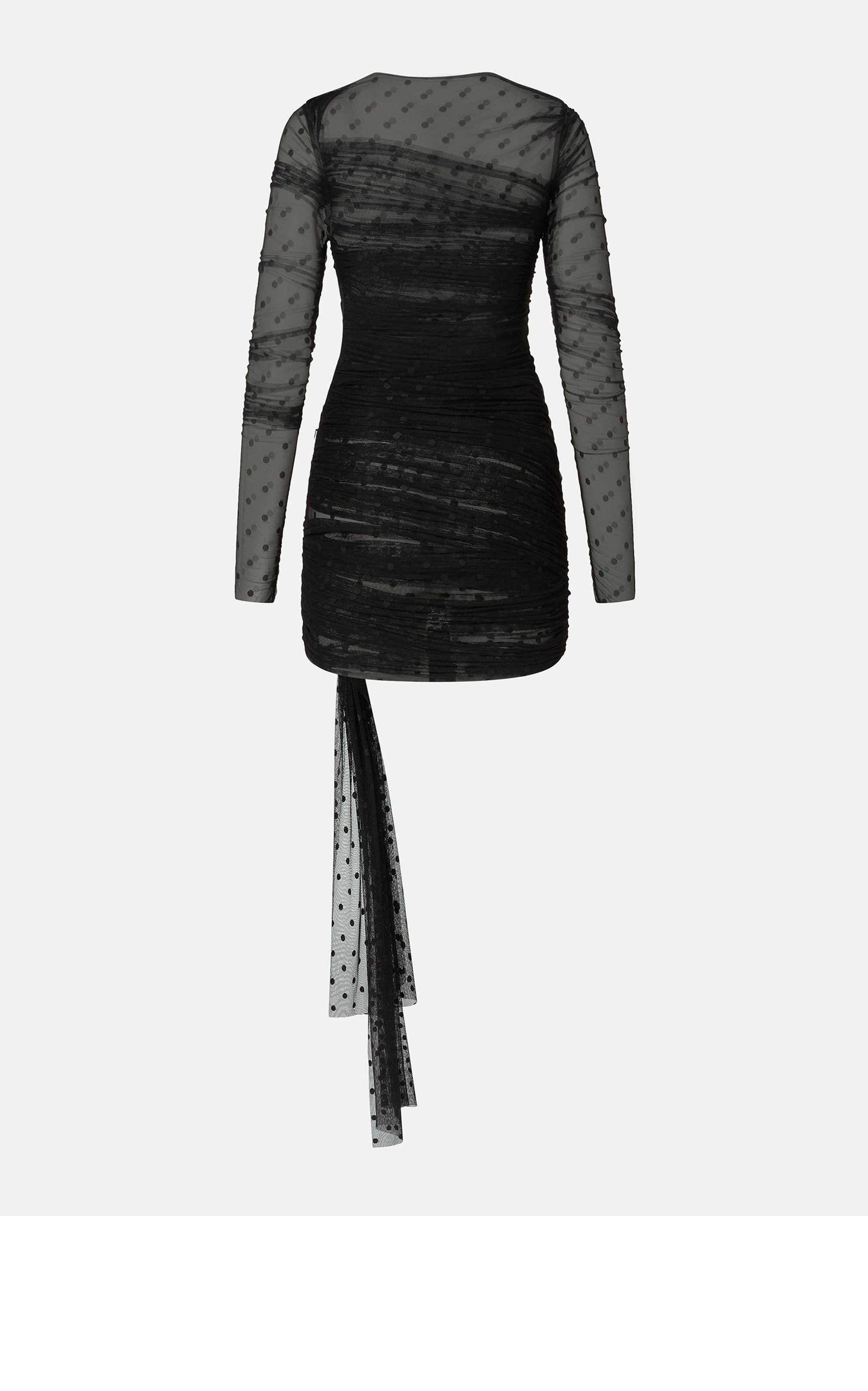 Bow short dress in tulle - Black