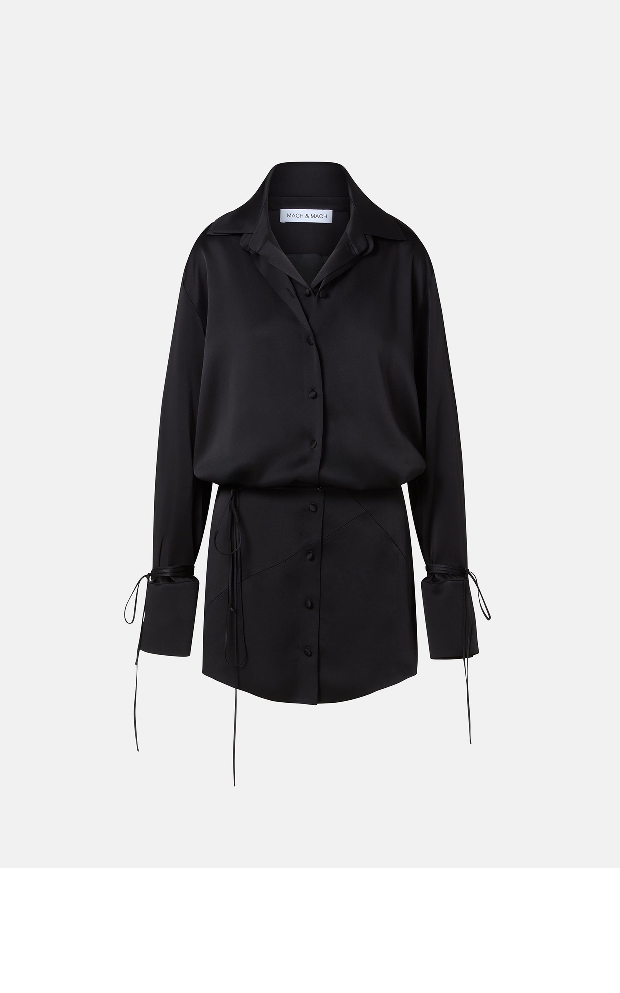 Short dress with knotted cuffs - Black