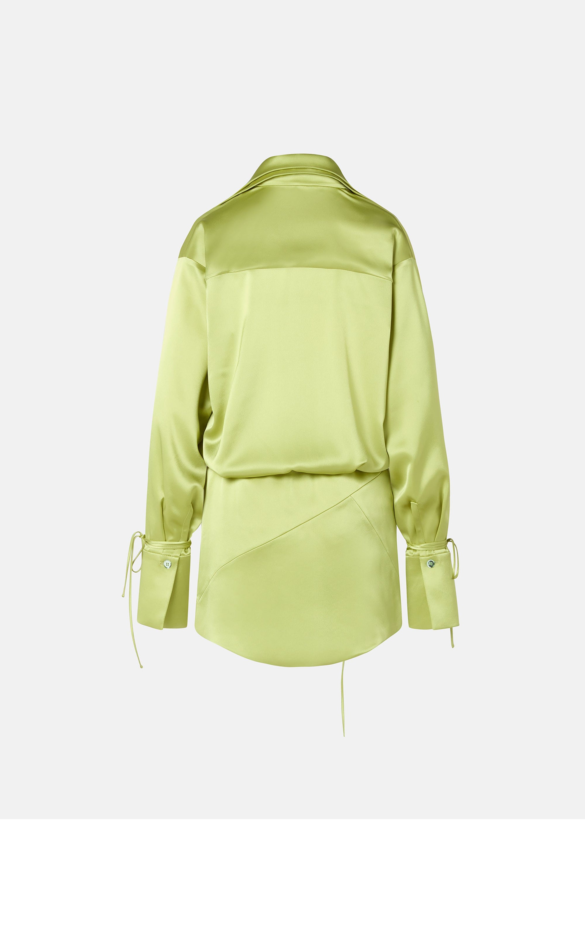 Short dress with knotted cuffs - Olive Green