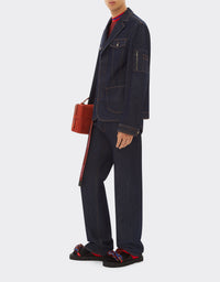 Blazer avec poches en denim - Dark Denim