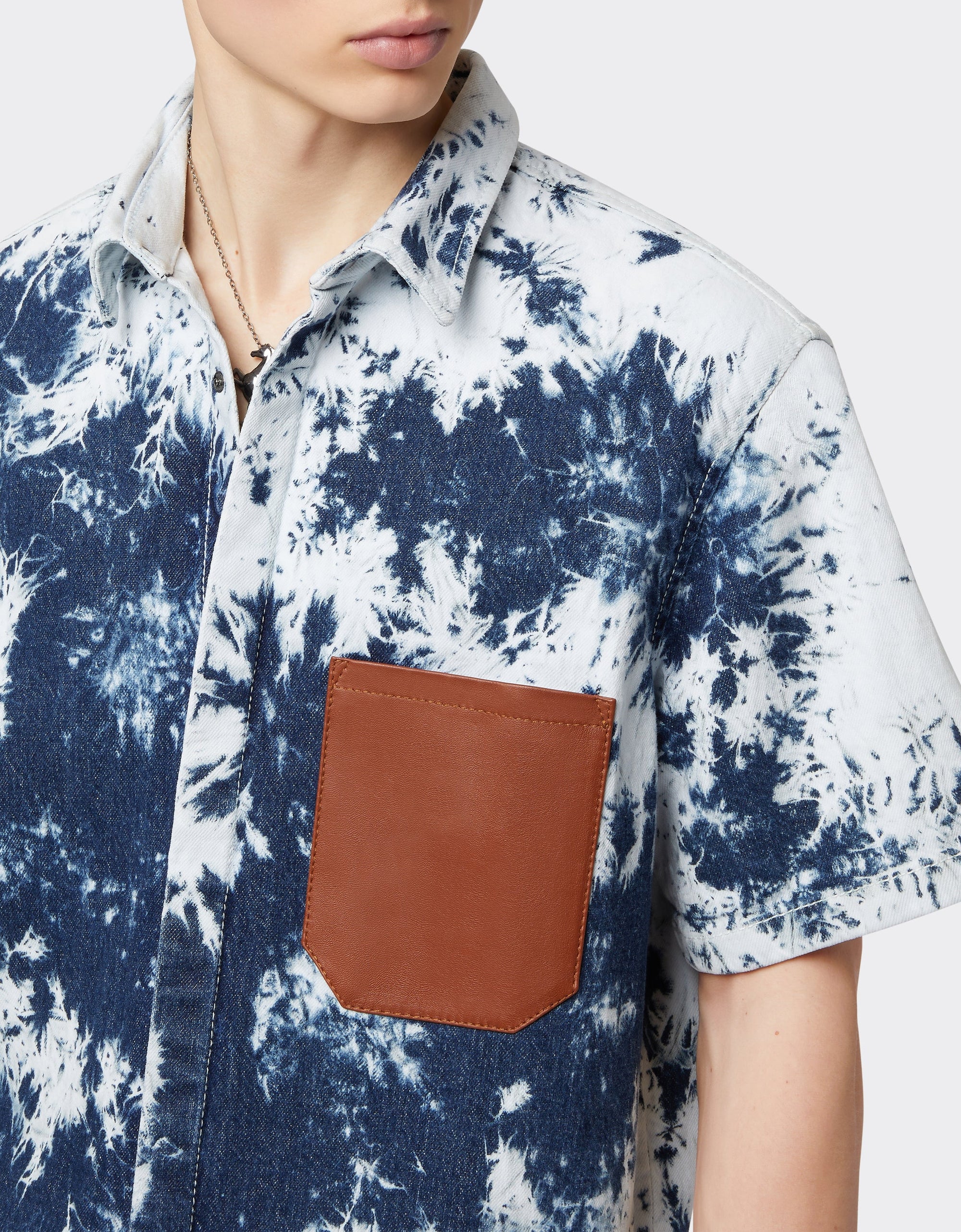 Chemise à manches courtes en denim Paint Brush - Denim