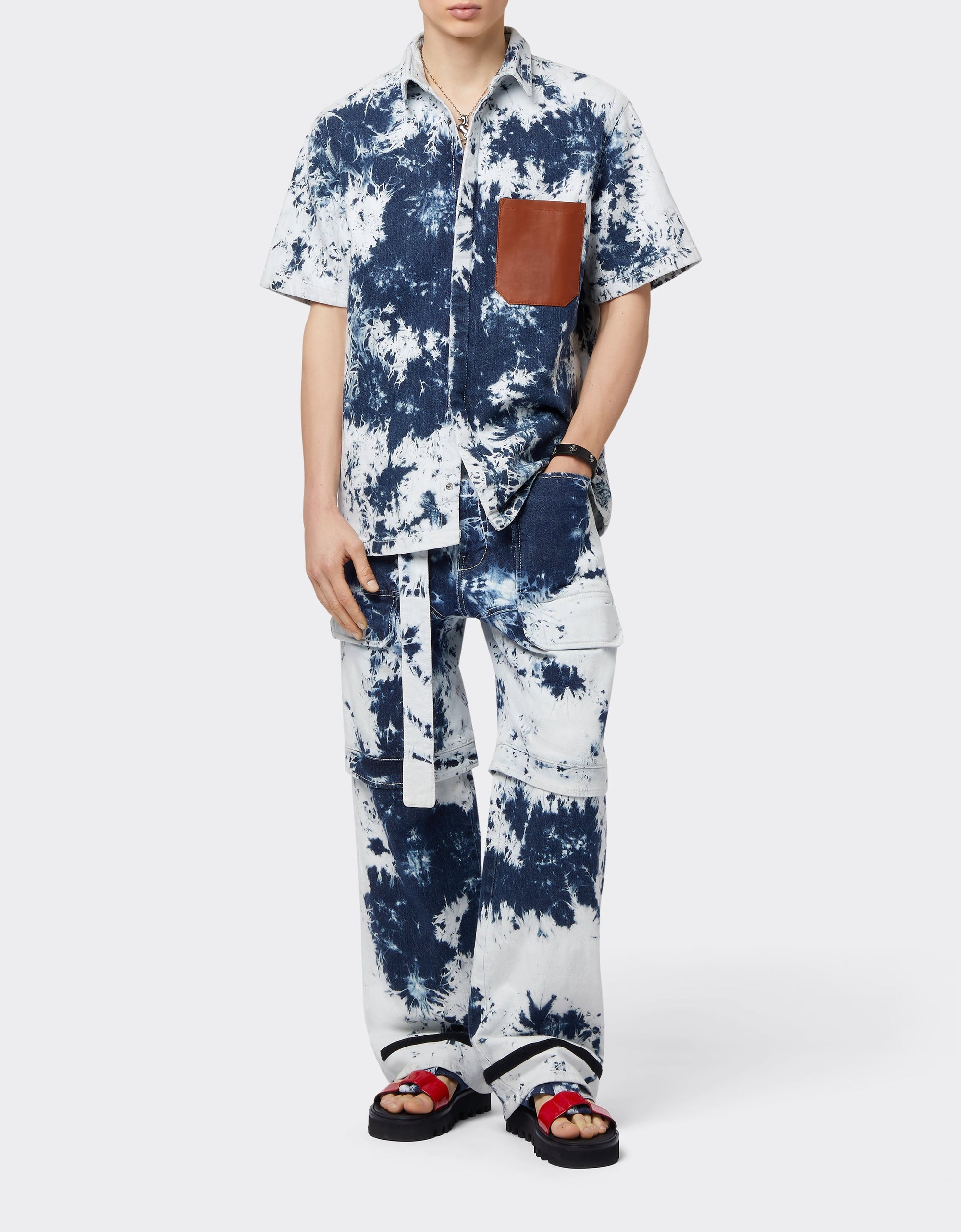 Chemise à manches courtes en denim Paint Brush - Denim