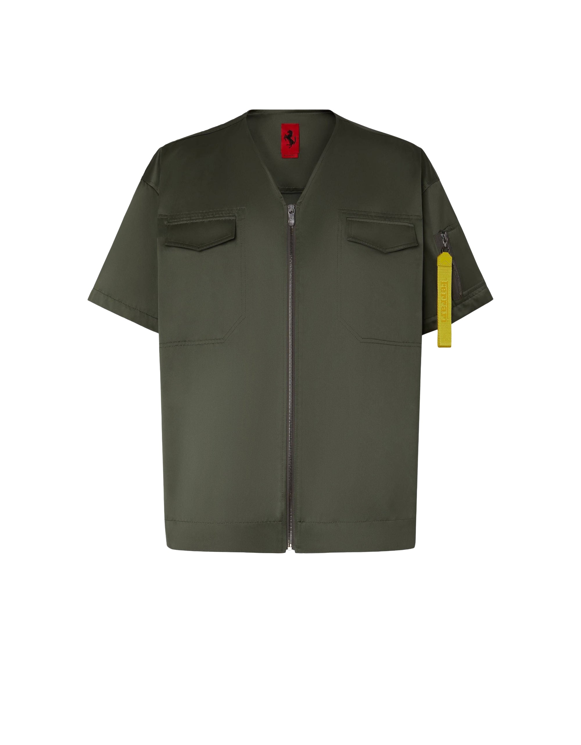 Chemise à manches courtes avec fermeture éclair - Grigio