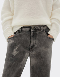 Pantalon tie-dye en denim - Nero