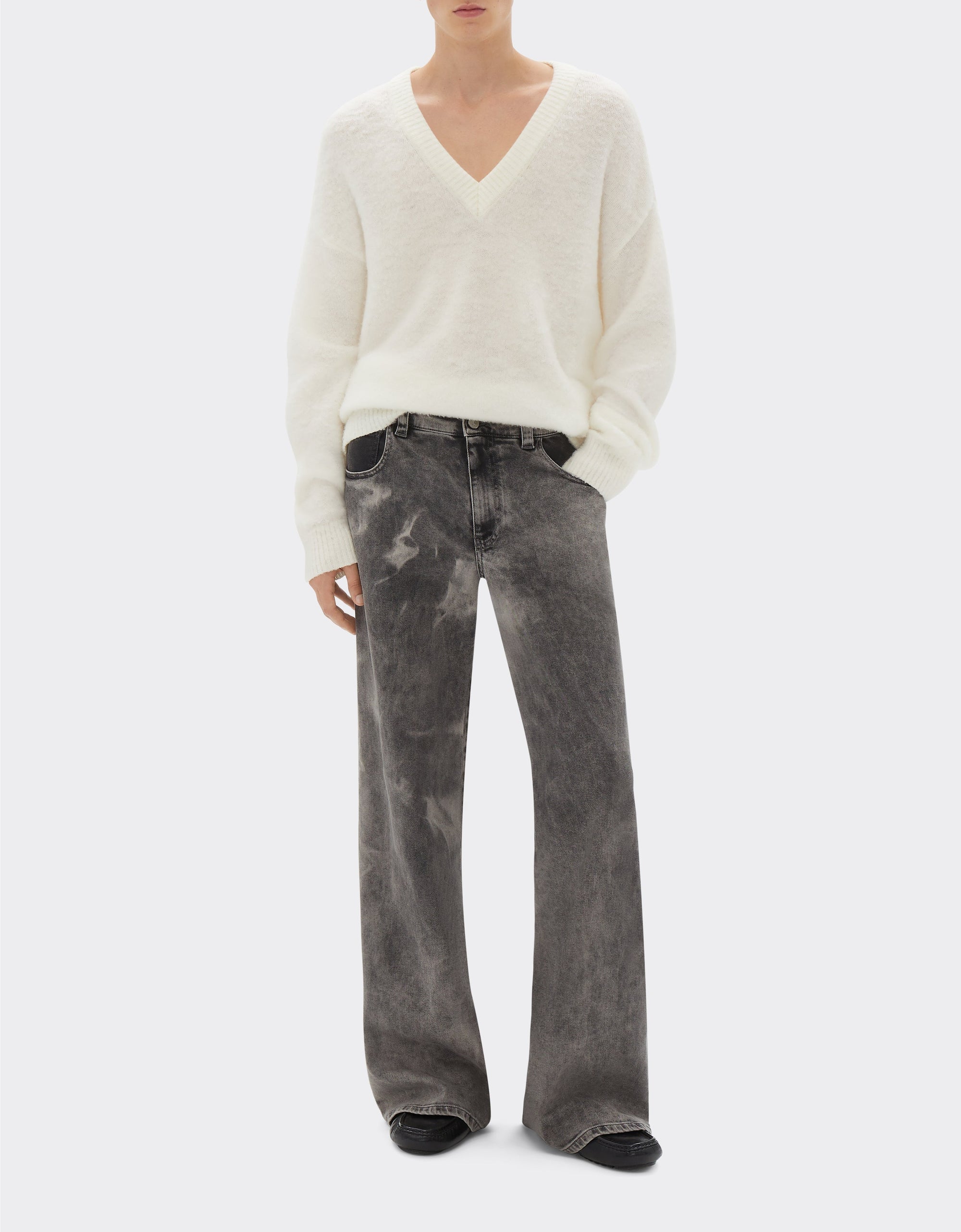 Pantalon tie-dye en denim - Nero
