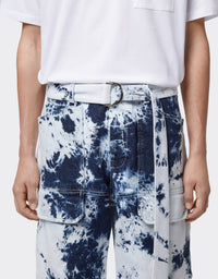 Pantalon cargo avec ceinture Paint Brush - Denim