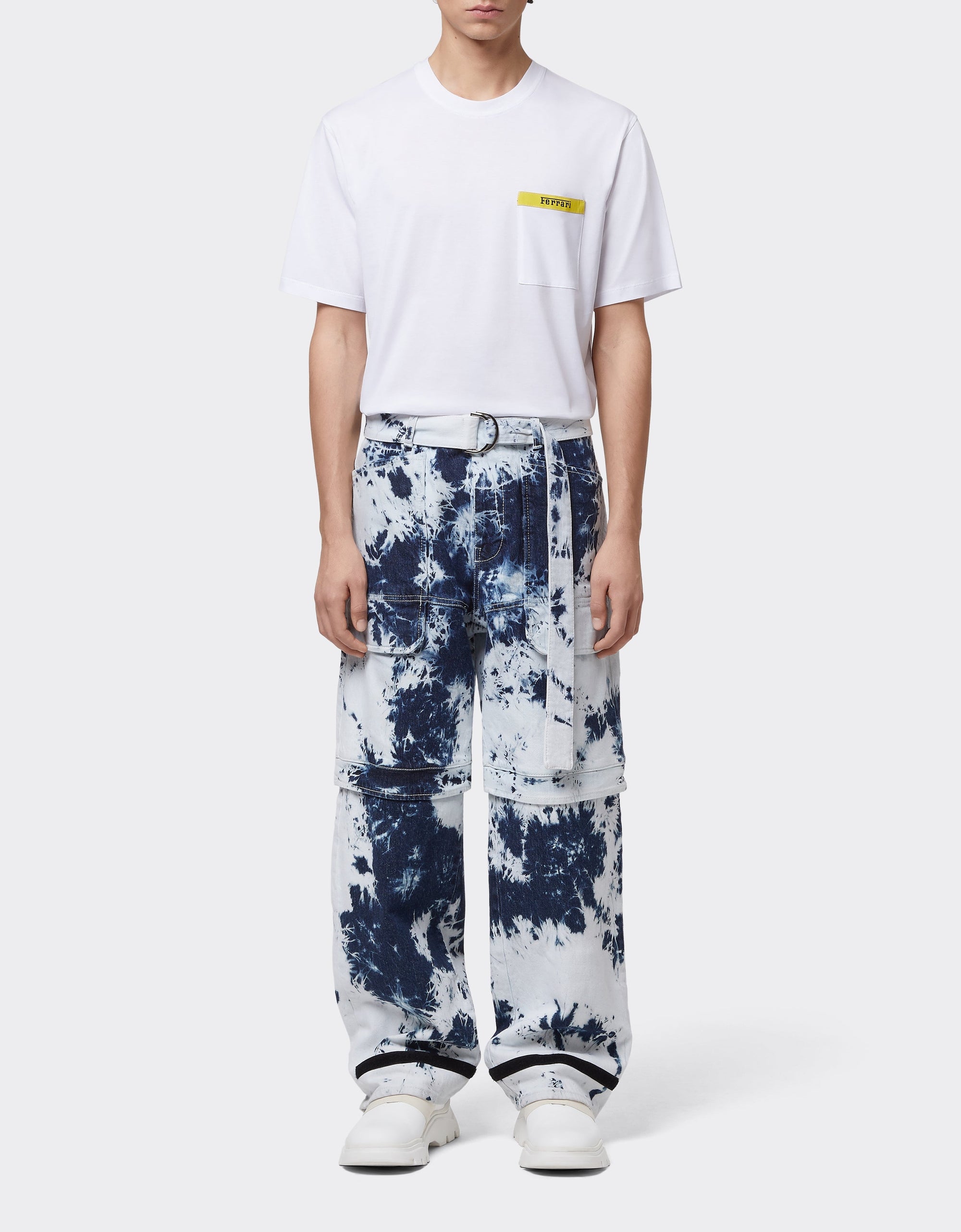 Pantalon cargo avec ceinture Paint Brush - Denim