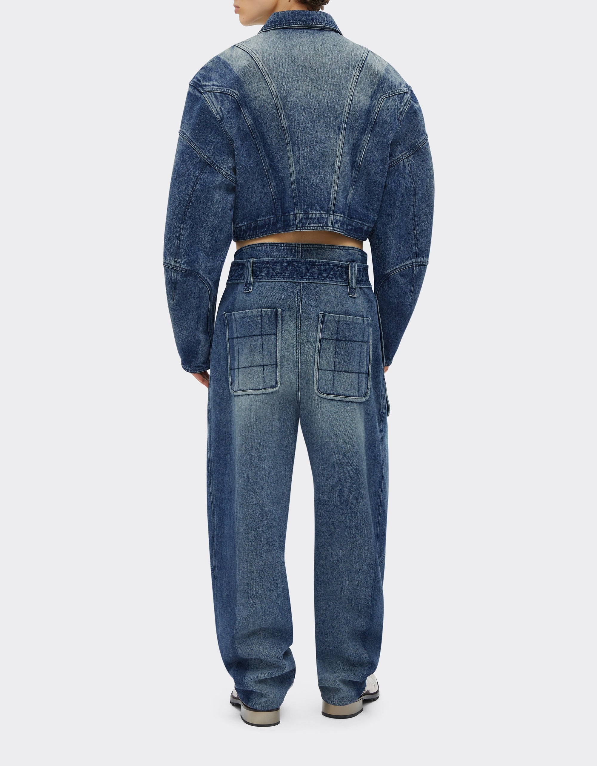 Veste unisexe courte en denim délavé - Light Denim