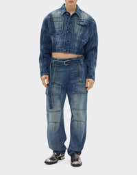 Veste unisexe courte en denim délavé - Light Denim
