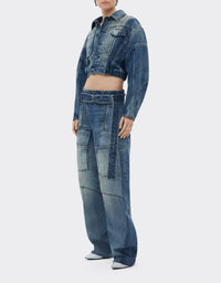Veste unisexe courte en denim délavé - Light Denim