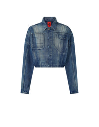 Veste unisexe courte en denim délavé - Light Denim