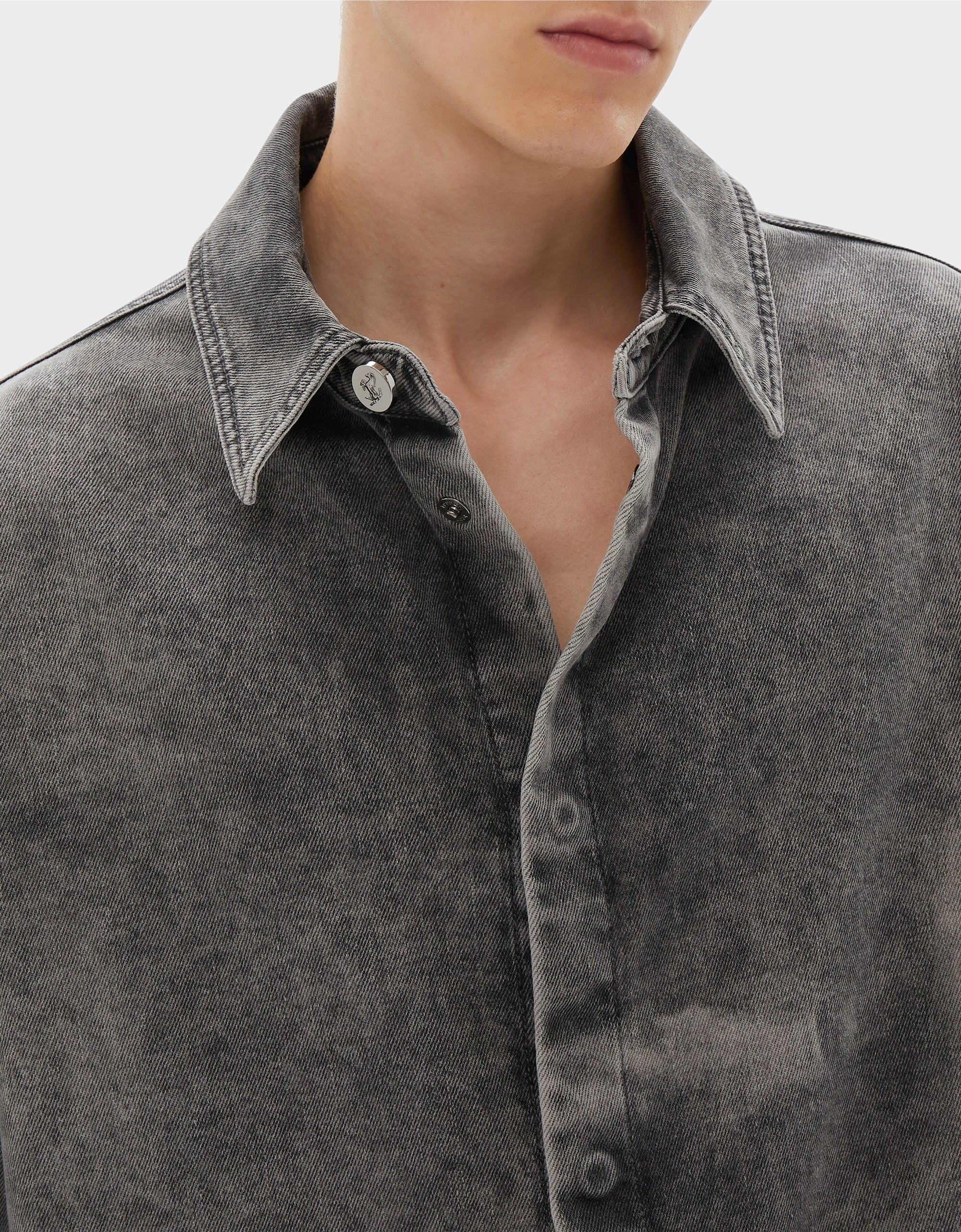 Chemise unisexe à manches longues tie-dye - Nero